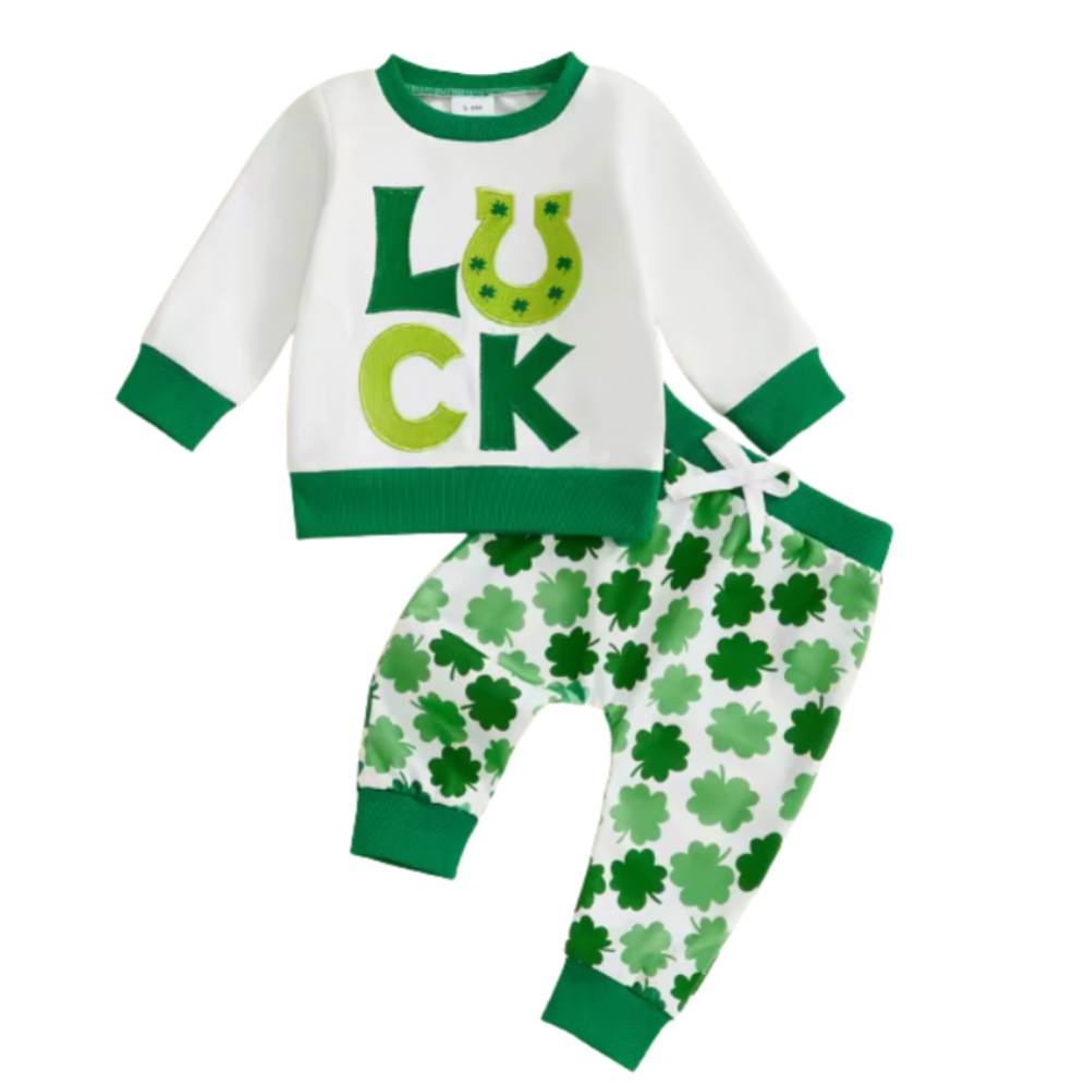 Embroidered Luck Shamrock Lounge Set