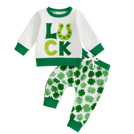 Embroidered Luck Shamrock Lounge Set
